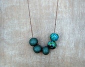 Geometric Necklace / Emerald Necklace / Ceramic Necklace