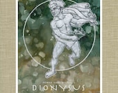 Greek and Roman Gods Dionysus and Bacchus God of Wine - Olympians Art Print 11 x 14