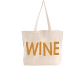 EXTRA LARGE Canvas Market Tote . Screen Printed Eco Friendly . 19.5"w x 15"h x 5"d