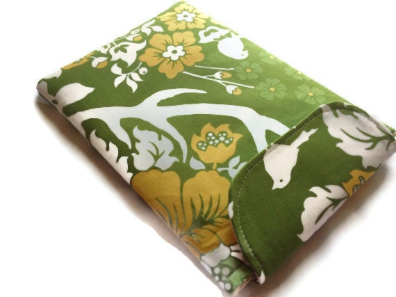 iPad Mini Green Birds Flowers Kindle Paperwhite, Padded Sleeve Cover iPad Case, Kindle Touch Cover, Kobo Touch Cover, Sony Cover, Nexus 7
