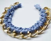 Light Blue Woven Chain Bracelet