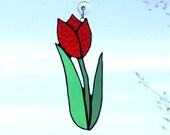 Breezy Red Tulip Suncatcher