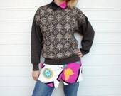 50% off summer SALE Vintage Grandpa Geometric Pattern Brown Sweater