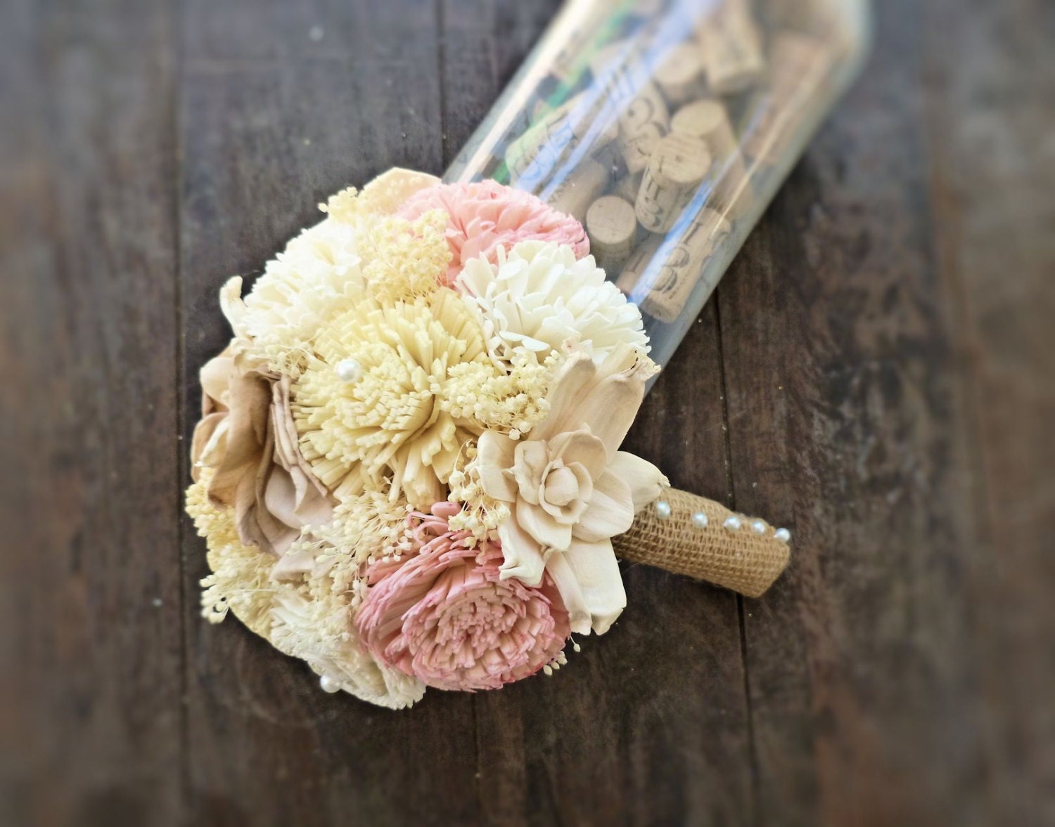 Handmade Wedding Bouquet- Mini Natural Muted Bridal Bridesmaid Bouquet, Alternative Bouquet, Keepsake Bouquet, Rustic Wedding
