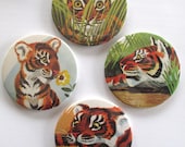 GOLDEN BOOK Coaster Set Made from AUTHENTIC Vintage Storybook Pages Tiger Upcycled Recycled and Earth Friendly