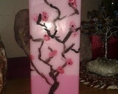Hand Painted Cherry Blossom Scent and Tree - Phoenix Candle Line - Reiki Blessed