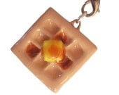 Kawaii Waffle Phone Charm Polymer Clay - ON SALE