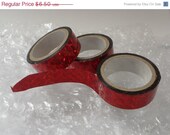 RED Metallic Tape - 1 roll (50 ft long, 1/2" wide)  Holographic, metallic, shimmer for Hula Hoop Decoration