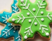 Colorful Snowflake Sugar Cookies