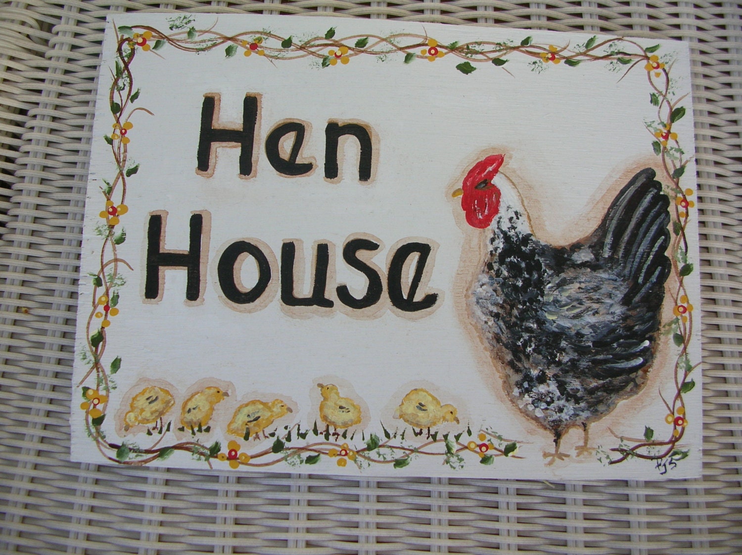 Handpainted Hen House wood sign