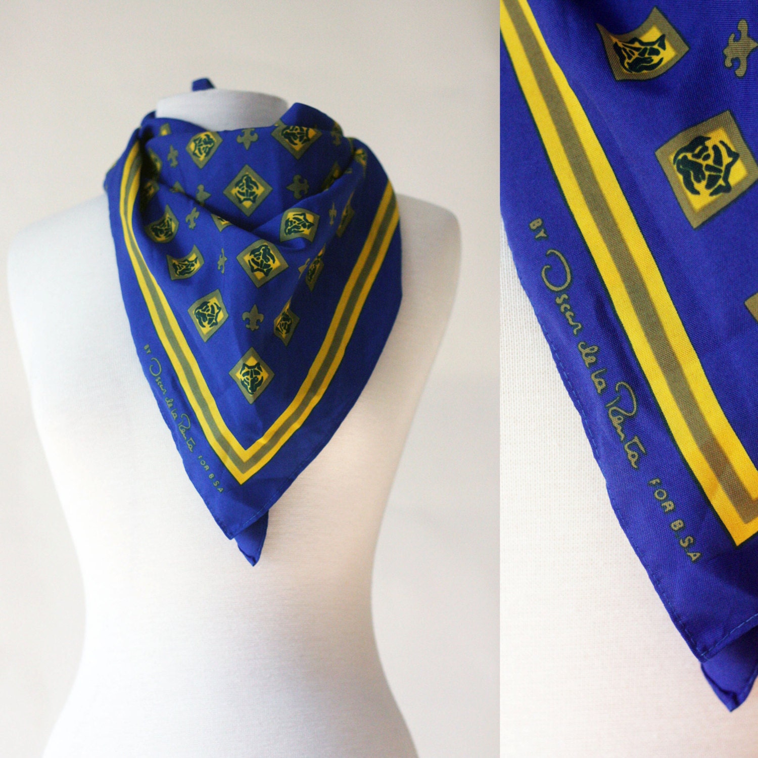 Oscar De La Rental Scarf  for Boy Scouts of America Scarf / Wolf Print Scarf
