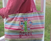 Girls custom tote purse with applique and name