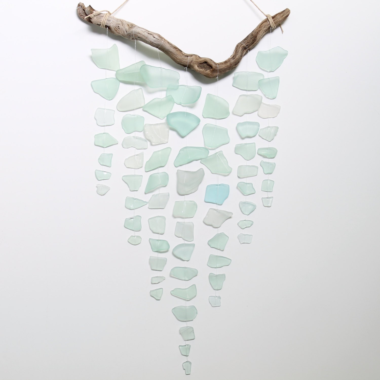 Sea Glass & Driftwood Mobile - Aquamarine Dream