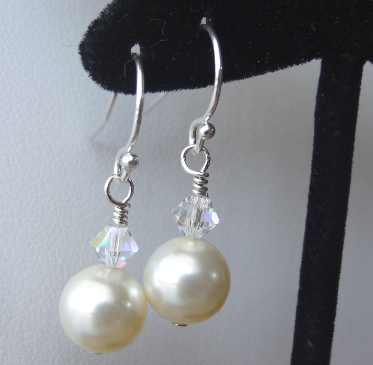Swarovski Crystal Pearl Earrings, Bridesmaids Git Set Earrings, Bridesmaids Earrings, Wedding Bride Bridal Earrings