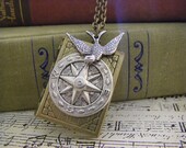 The Traveler Locket Necklace Compass sparrow graduation gift bon voyage  journal theme