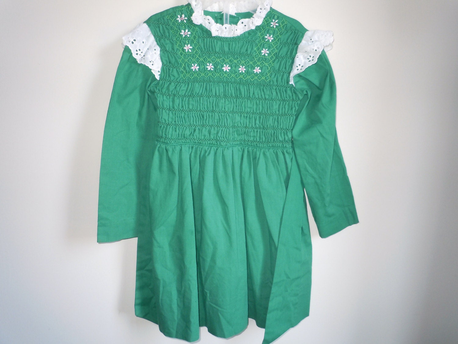 Late 1970's Vintage Polly Flinders Size 6 Girls Dress In Excellent Condition