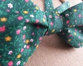 Spring Theme - Mens/Boys Adjustable Self-Tie Bow Tie in Green Floral Print
