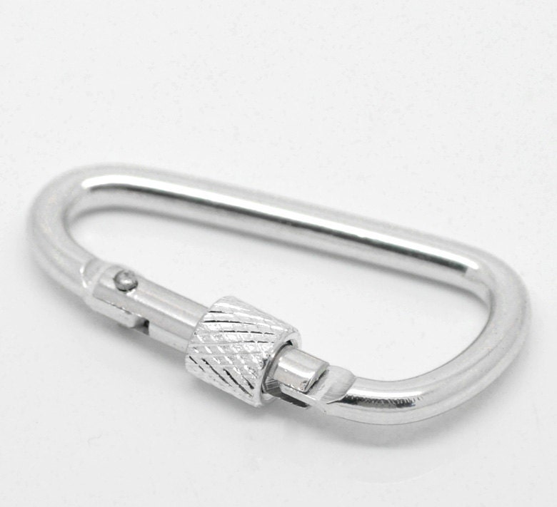 Key Chain Screw Locking Carabiner Climbing 47x27mm  3pcs  - Ships IMMEDIATELY from California - A133