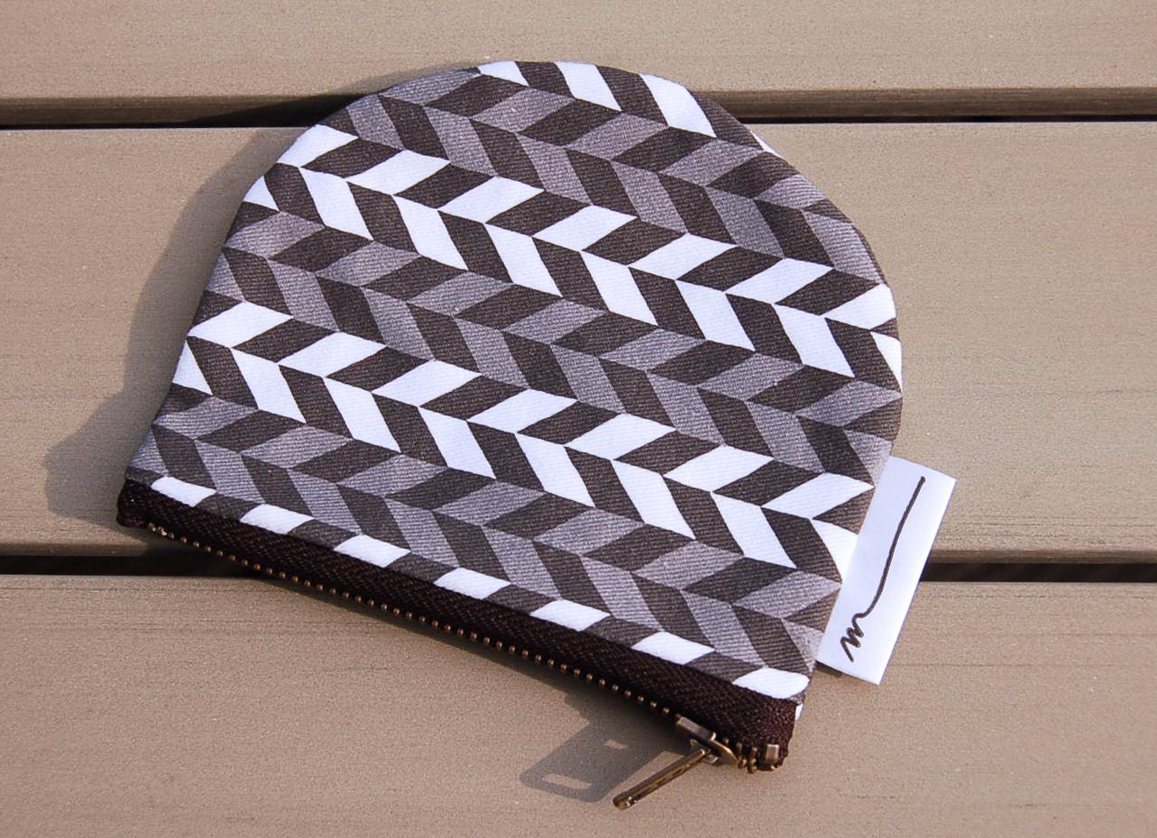 Own fabric design - handmade cotton  half round small bag