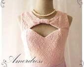 SALE Nude Lavender Lace Party Dress Swing Dress Prom Party Wedding Dancing Mini Dress or Tunic - XS-S-
