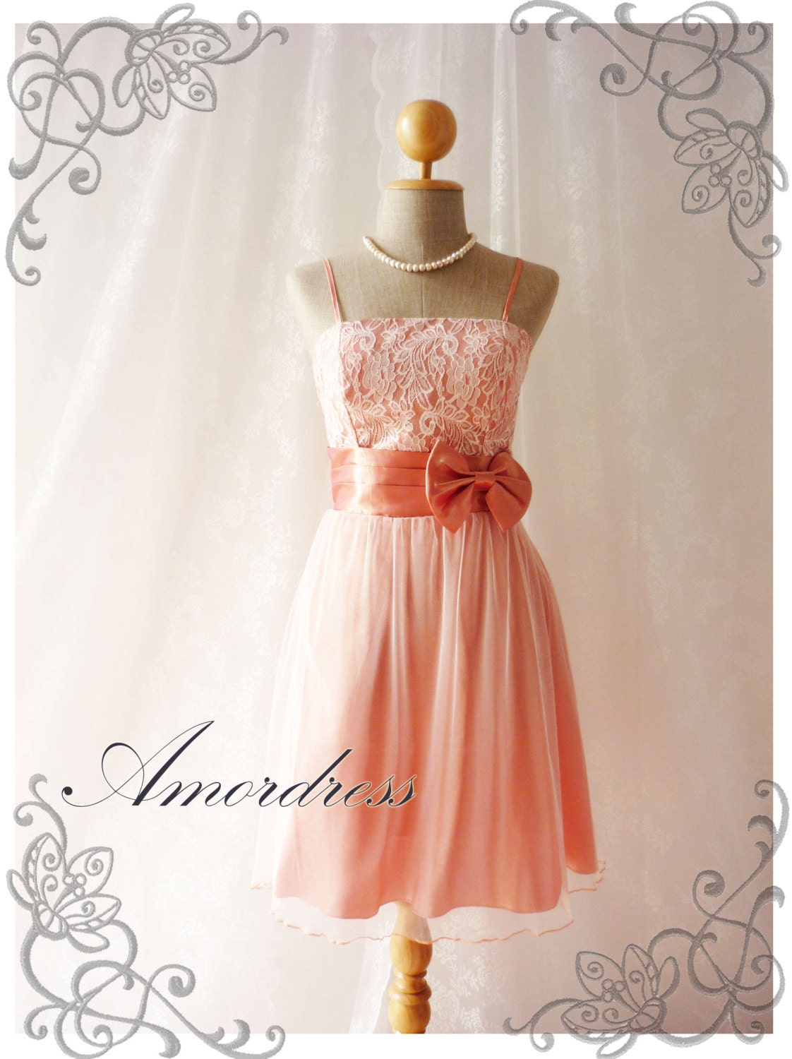 Princess Romance - Blush Old Rose Pink Tulle Lace Dress Party Prom Bridesmaid Wedding Cocktail Dinner Evening Dress