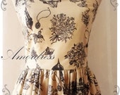 Amor Vintage Inspired Fairy Tale Dress Cottage City Halter Neck Style Gold Beige Dress -Once Upon A Time- XS,S,M,L,CUSTOM-
