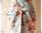 My Floral Skirt - Blue with Pink Floral Mini Skirt Size XS-S