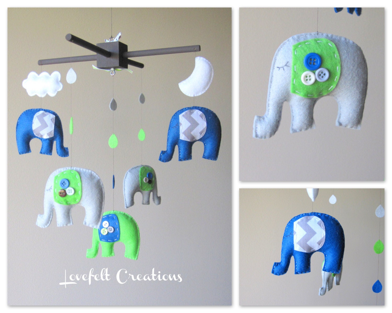 Baby crib mobile - Custom Baby Mobile - Elephant Mobile - Giraffe Mobile - You can PICK ur COLORS and FABRIC :)