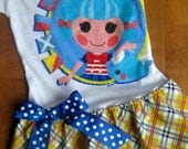 Lalaloopsy Upcycle Shirt Dress Girls Marina Anchors Nautical Preppy Plaid 4 5 6
