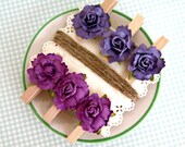 Photo and Note Garland Kit--Purple  Flowers and Clothespins