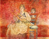 East meets West in this pair of vintage art prints from 1958 - 1st century Roman and Chinese fresco fine art