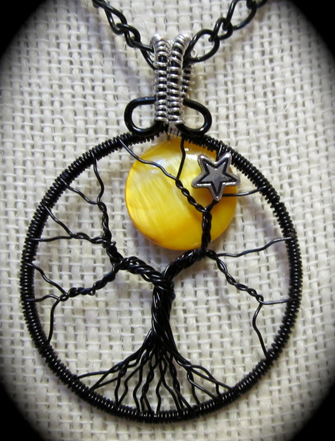 The Moon & the Stars Tree of Life Wire Wrapped Pendant