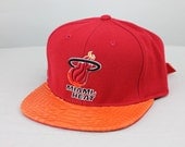 Custom Miami Heat Strapback, Orange Python Belly, Red Lambskin, Gold Buckle