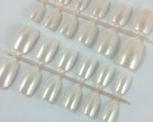 Nude Pearl Fake Nails for DIY Nail Art  / Nail Spine / False Nails / Blank Nails / Wedding White