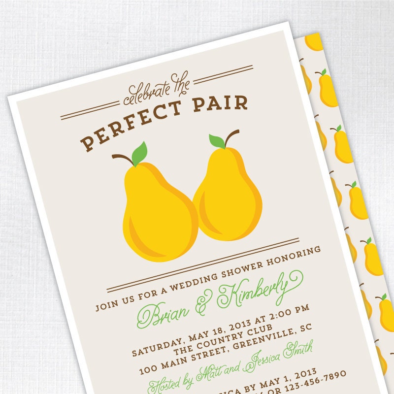 Perfect Pair Couples Bridal Shower Invitation - Custom Wedding Shower Invite Il_170x135