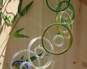 RECYCLING COLOURED BOTTLES into windchimes, eco friendly and green, mobiles, wind chime 39