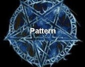 Pentagram. Cross Stitch Pattern.  PDF Files. Free shipping.