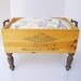 Wine Crate Pet bed with Soft Brown Minky or Paris Theme Fabric Pillow and Shabby Chic Wooden Legs - for Cats or Small dogs