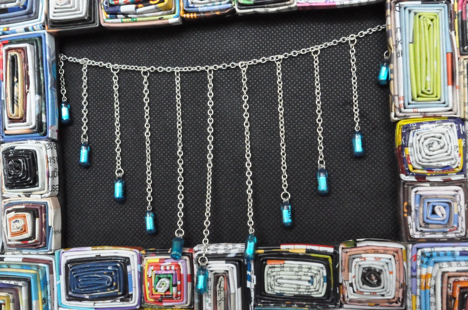 Recycled Electronic Electric Blue Necklace for the Eco-Chic Nerd or Geek from the Geek Boutique