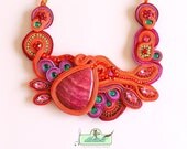 One of a kind Statement Necklace- Gemstone Necklace- Swarovski Crystal Necklace- Colorful Necklace- Luxurious necklace