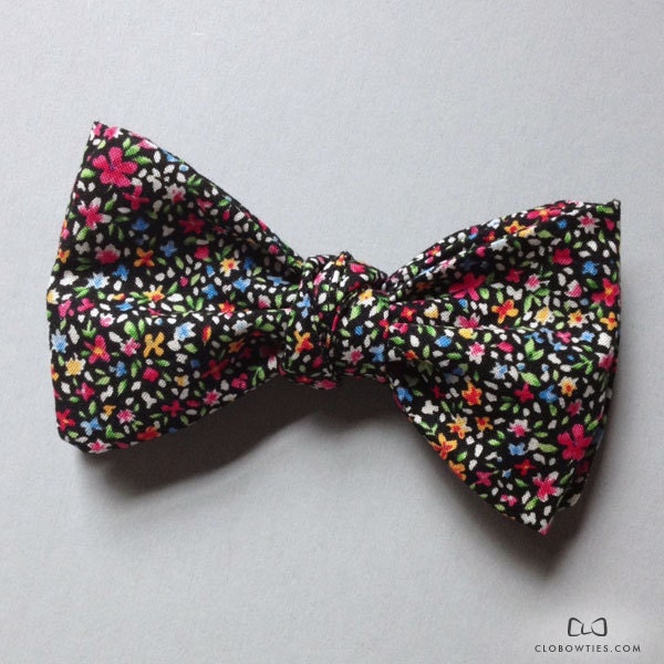 Men's Clip On Bow Tie - Flower Confetti Classic Clo Bow Tie - Classic Bow Tie - Floral Bow Tie