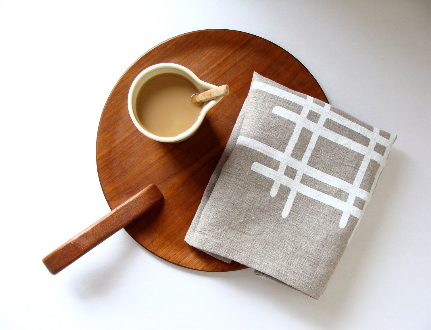 Natural Linen Hand Printed Eco Friendly Tea Towel