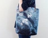 Hand Dyed Tote Carryall Weekender Bag