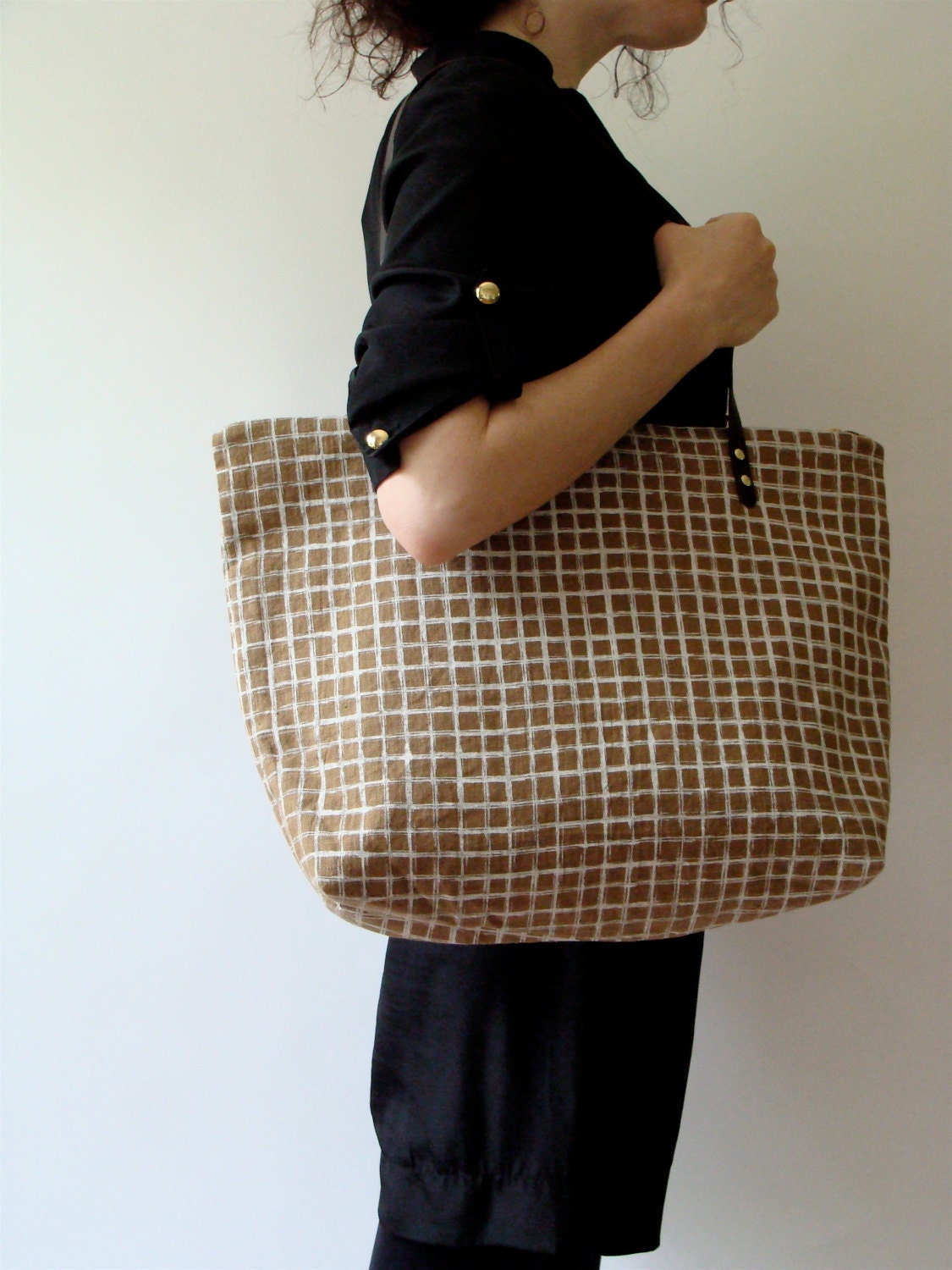 Zip Tote Screen Printed Linen