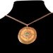 Glow in the Dark Compass pendant. Copper, green, & bone. Handmade steampunk jewelry