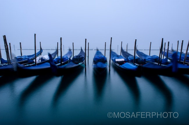 Venice Home Decor Gondola fog Print Fine Art Print 12x18 20x30 Photography Venice waterfront Gondolas Print