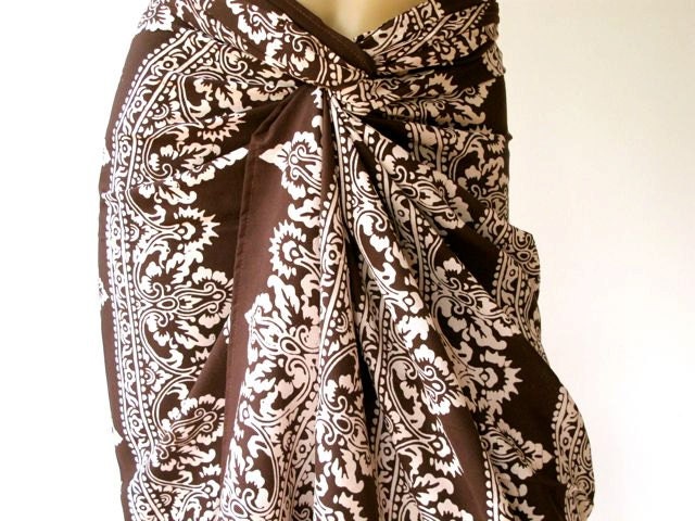 Batik Sarong, Brown Sarong, beach cover up