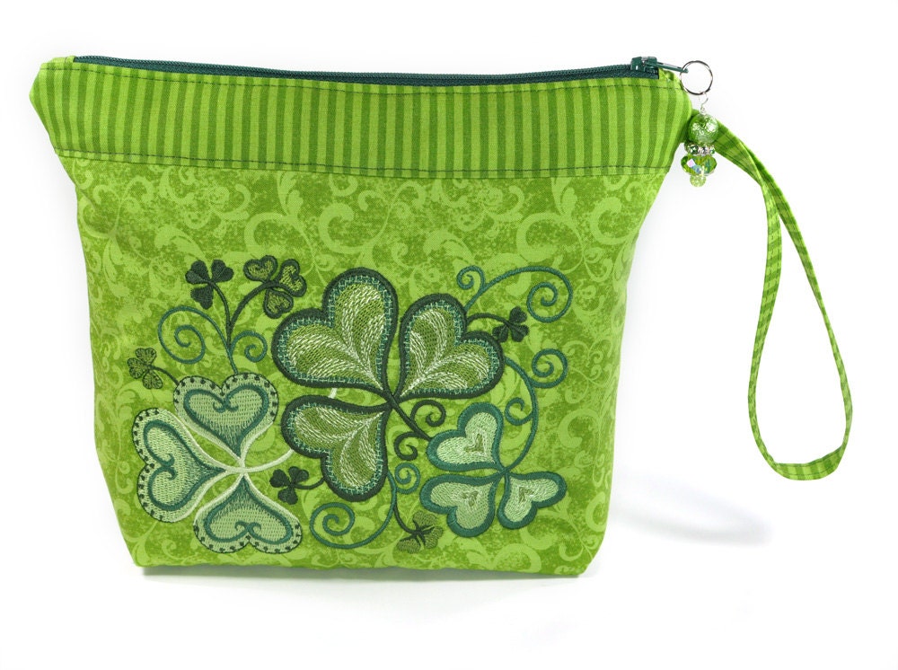 Shamrock Cosmetic Bag Green St Patricks Day