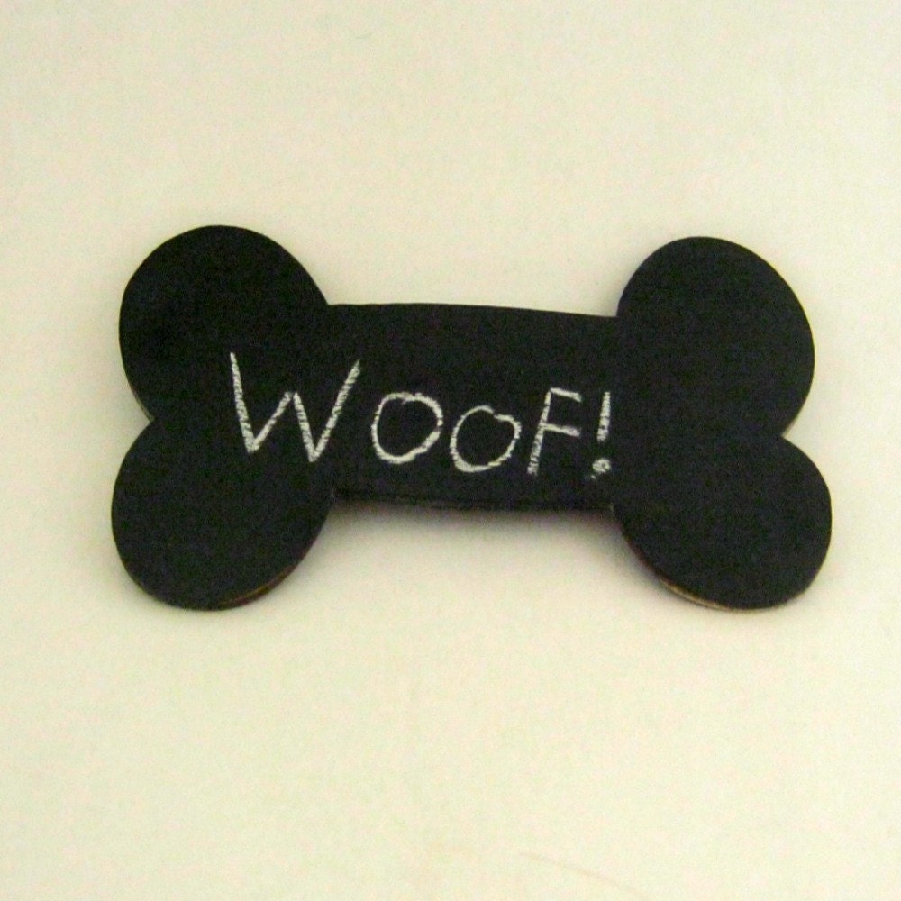 Chalkboard Bone Magnet, Small Fridge Magnet for Dog Lovers