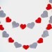 Red Grey wedding shower banner, red gray nursery decor, bridal shower, engagement party decoration, birthday felt garland, Photo prop